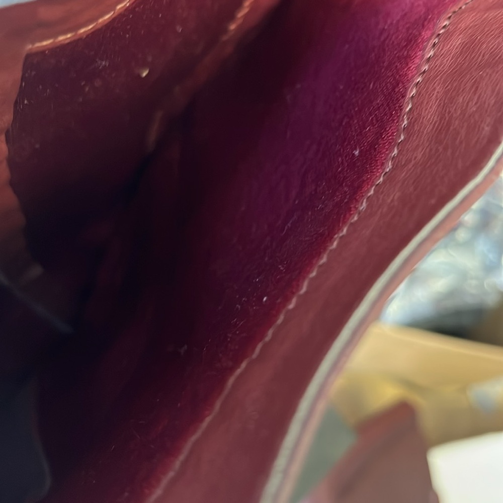 6 1/2 W Women's Tall Leather Boots - Burgundy - Picture 3 of 11